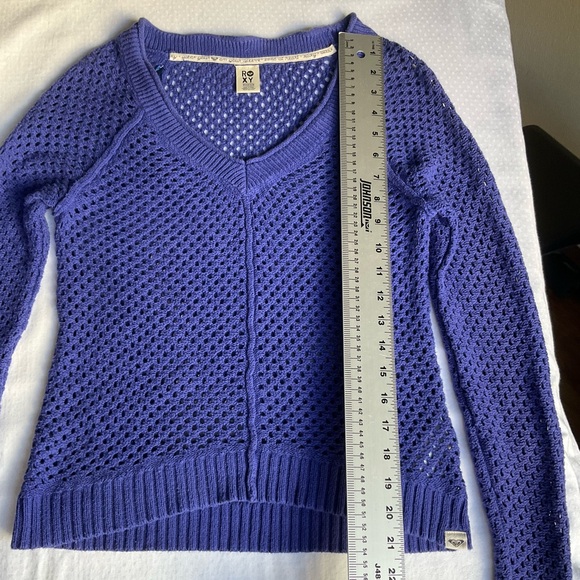 Rosy Women Long Sleeve Knit Sweater, size M, Blue, See Through - Picture 4 of 7